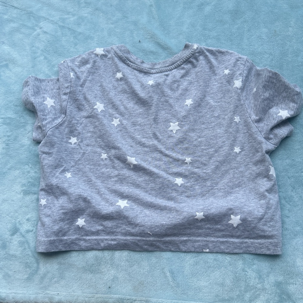Colsie Gray Crop Top with White Stars